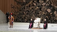 Papa Francisco durante el congreso con 9.000 periodistas