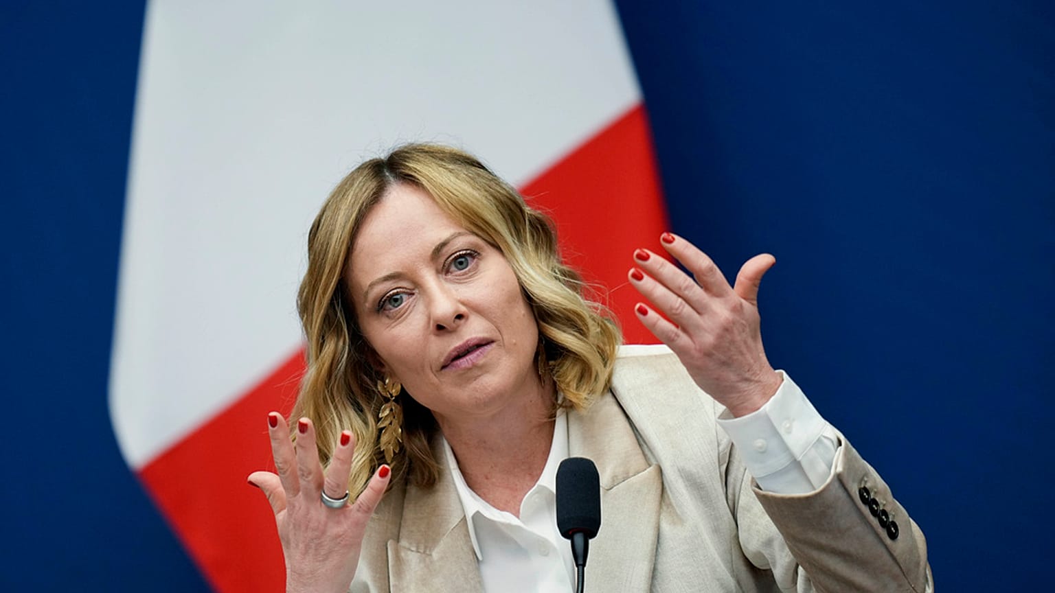 رئيسة الوزراء الإيطالية جيورجيا ميلوني تعقد المؤتمر الصحفي لنهاية عام 2024، في روما، الخميس، 9 يناير، 2025.