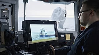 Ein estnisches Patrouillenschiff der Marine segelt in der Ostsee, 9. Januar 2025