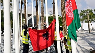 عکس تزئینی از پرچم افغانستان و آلبانی