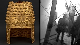 The Cotofenesti helmet, intricately crafted from gold, dates back about 2,500 years and is one of Romania's most revered national treasures.