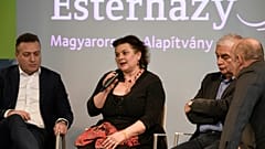 Czigány Balázs, az Esterházy Alapítványok igazgatóhelyettese, Horváth Patrícia rendező, Karsai László történész és Batka Zoltán újságíró 