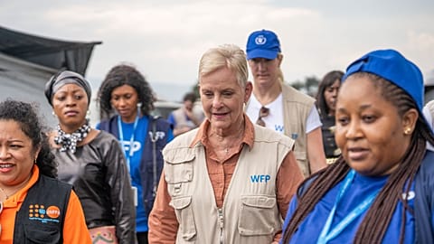 WFP's Executive Director Cindy McCain in the Bulengo camp in North Kivu, DRC.