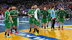 Magyar válogatott játékosok a férfi kézilabda-világbajnokság negyeddöntőjében játszott Horvátország - Magyarország (31-30) mérkőzés után a Zágráb Arénában 2025. január 28-án.
