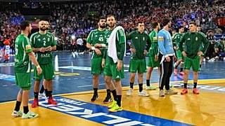 Magyar válogatott játékosok a férfi kézilabda-világbajnokság negyeddöntőjében játszott Horvátország - Magyarország (31-30) mérkőzés után a Zágráb Arénában 2025. január 28-án.