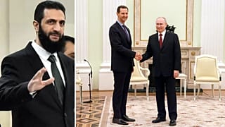 (1) Al-Shaara (2) Aszad és Putyin