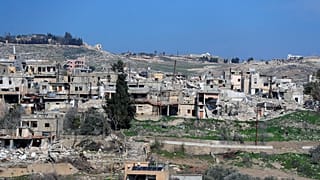 منظر للدمار الذي خلفته الغارات الجوية والبريّة الإسرائيليّة في بلدة ميس الجبل في جنوب لبنان 25 كانون الثاني يناير 2025