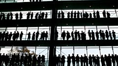 Employees at a pharmaceutical factory in Germany
