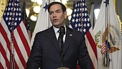 Az új amerikai külügyminiszter, Marco Rubio beszédet mond beiktatásakor