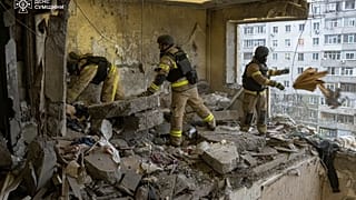 Intervention des sauveteurs à Soumy, le 30 janvier 2025.