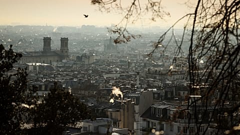 View of the rooftops of Paris from Montmartre in Paris, France. 5 Jan. 2025.
