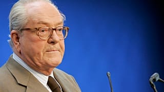 Jean-Marie Le Pen looks on during a press conference at his party's headquarters in Saint-Cloud, west of Paris, 30 March 2007.
