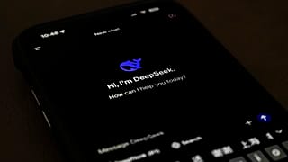 La page de l'application pour smartphone DeepSeek apparaît sur l'écran d'un smartphone à Pékin, le mardi 28 janvier 2025.