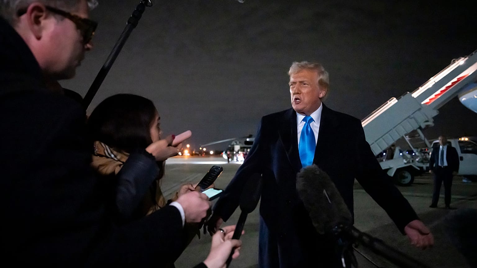 Donald Trump, amerikai elnök a marylandi reptéren 2025.02.02-án.  