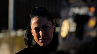 La joueuse de football Jenni Hermoso arrive au tribunal dans la banlieue de Madrid, en Espagne, le lundi 3 février 2025.