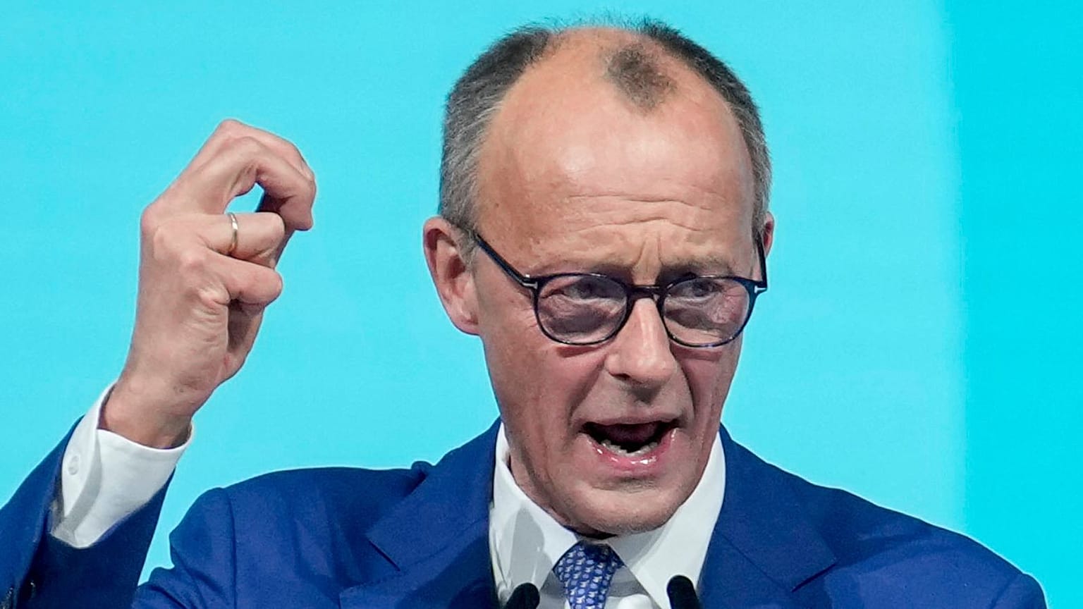 Friedrich Merz spricht auf dem 37. Bundesparteitag der CDU in Berlin, Deutschland.