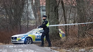 İsveç'in Örebro şehrinde bulunan Risbergska Okulu önünde polis ekipleri görüntüleniyor.