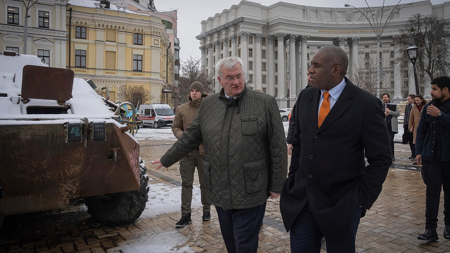 Il ministro degli Esteri britannico David Lammy a Kiev