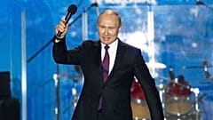 Rusya Devlet Başkanı Vladimir Putin 14 Mart 2018 Çarşamba günü Kırım'ın Sivastopol kentinde bir konsere katıldı.