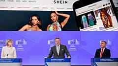 Πάνω: Shein και Temu. Κάτω: Επίτροποι Henna Virkkunen (Digital), Maroš Šefčovič (Trade) &amp; Michael McGrath (Justice)