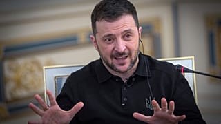 Prezydent Ukrainy Wołodymyr Zełeński podczas wywiadu z The Associated Press w Kijowie