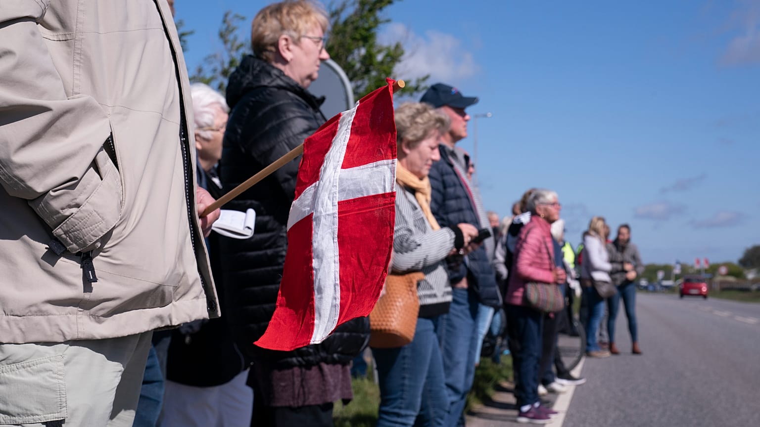 People gather at the border crossing at Saed, Denmark in May 2020.