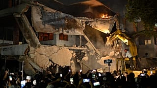 Demonstrators destroy Sheikh Hasina's house in Dhaka, Bangladesh, on 6 February, 2025.