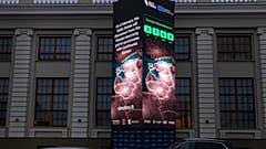 A screen near the Energy Museum and Mindaugas Bridge indicates that on February 8 the Baltic States will disconnect from the Russian electricity grid