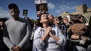 "Place des otages" à Tel-Aviv, Israël, le samedi 8 février 2025.