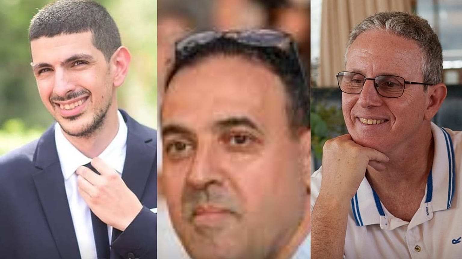 Or Levy, Eli Sharabi y Ohad Ben Ami, antiguos rehenes israelíes ya liberados