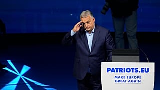 Orbán Viktor a Patrióták Európáért madridi csúcstalálkozóján 2025. február 8-án