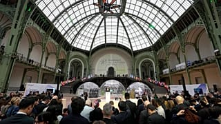 La cérémonie d’ouverture d’un Sommet d’action en intelligence artificielle au Grand Palais à Paris, lundi 10 février 2025. (Crédit : AP Photo