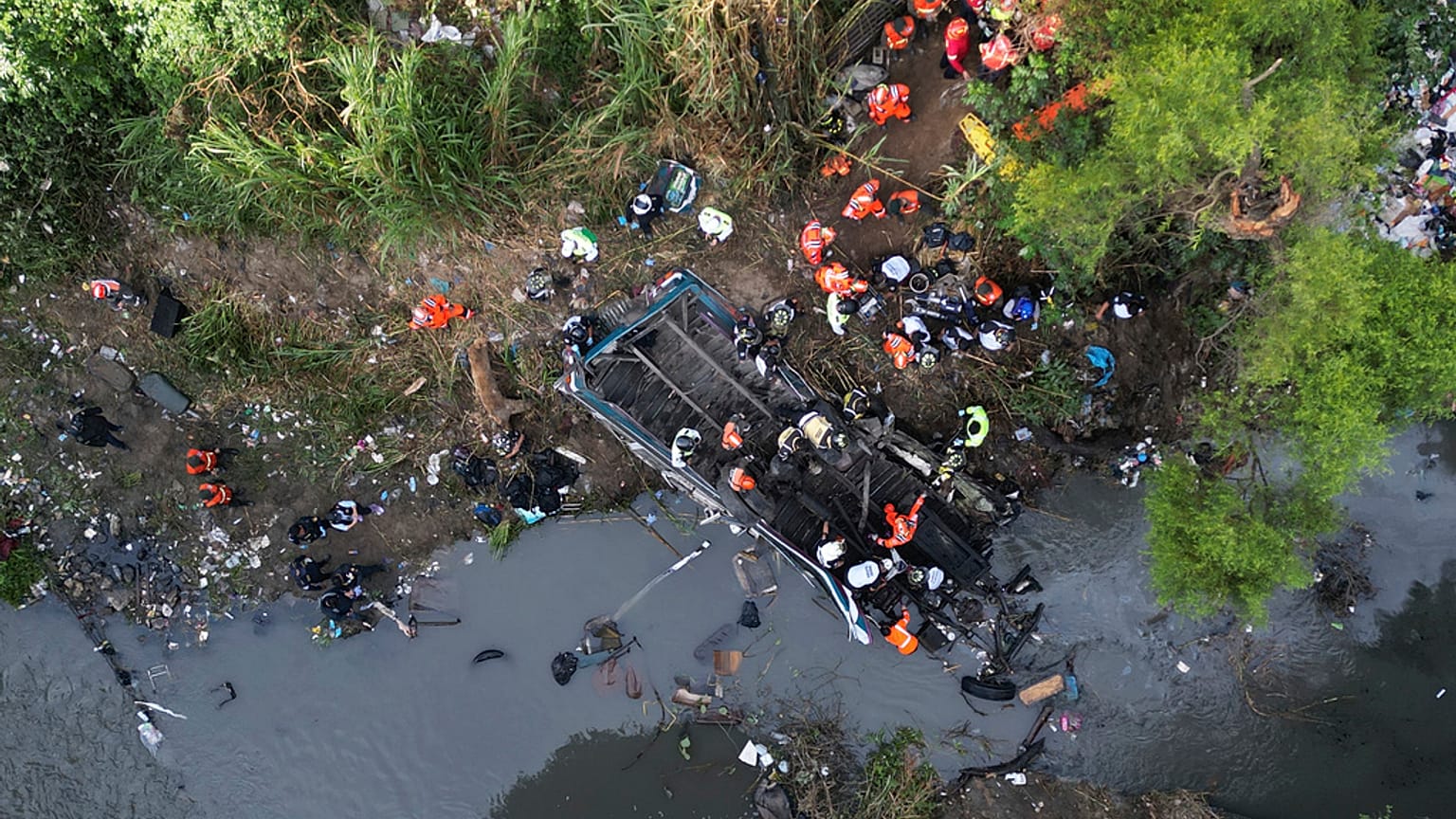 Accidente mortal de autobús en Guatemala. 