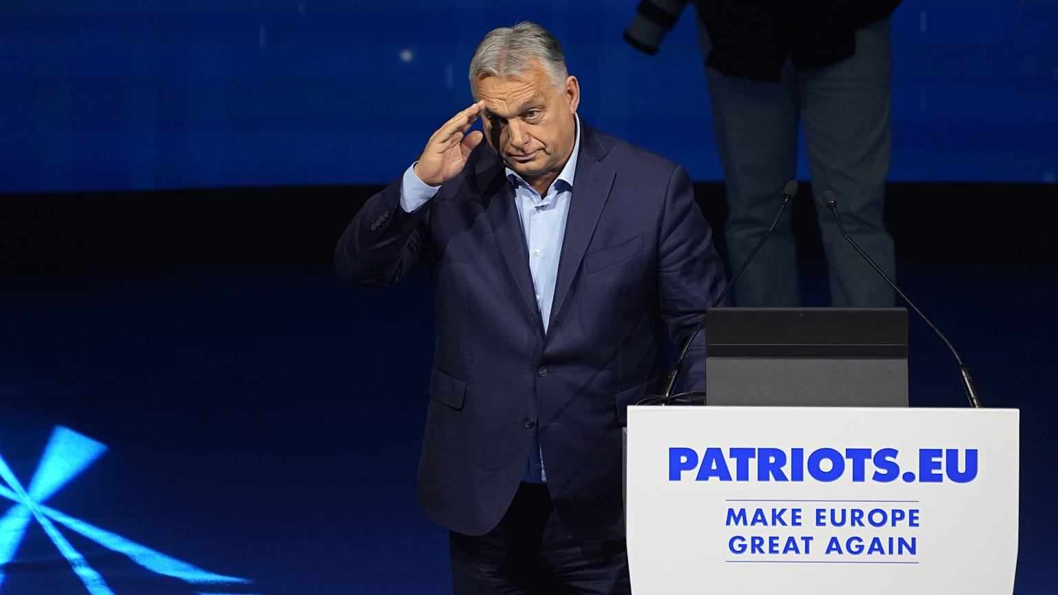 Orbán Viktor miniszterelnök a Patrióták Európáért pártcsalád madridi nagygyűlésén
