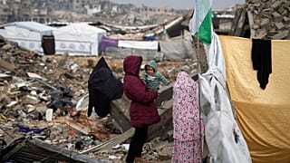 le vaste distruzioni causate dall'offensiva aerea e di terra dell'esercito israeliano a Jabaliya, Gaza, 10/02/2025