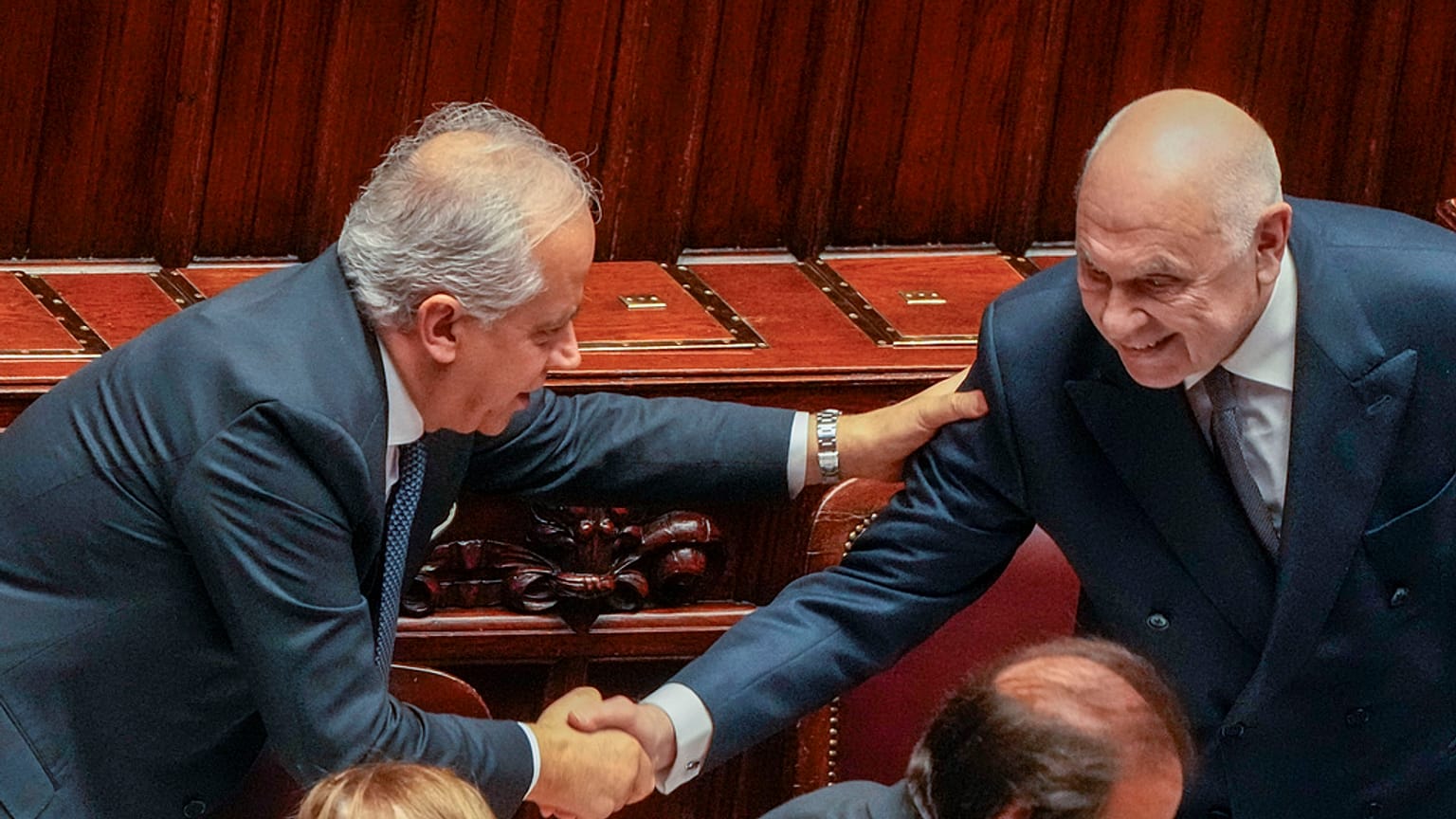 Il ministro dell'Interno Matteo Piantedosi insieme a quello della Giustizia Carlo Nordio alla Camera dei Deputati, 5 febbraio 2025