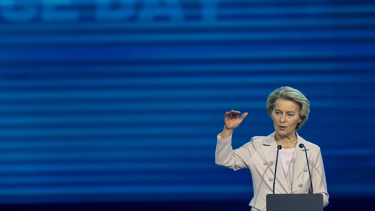 European Commission President Ursula von der Leyen speaks at the "Baltic Energy Independence Day" in Vilnius, 9 February 2025