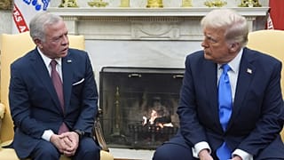 Az amerikai elnök Abdullah jordán királlyal a Fehér Házban