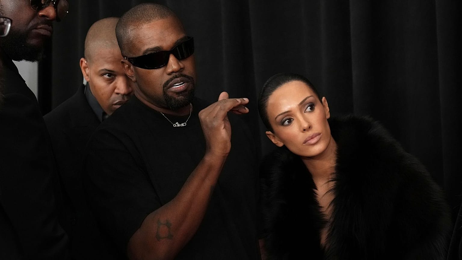 Kanye West, left, and Bianca Censori at the 67th annual Grammy Awards.