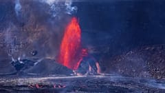 Der Vulkan Kilauea stößt Lava aus, Hawaii, USA, 11.02.2025