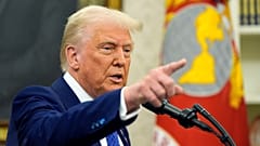 US President Donald Trump speaks in the Oval Office of the White House, 12 February 2025