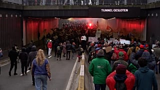 National demonstration to protect public services on 13 February 2025 in Brussels. 