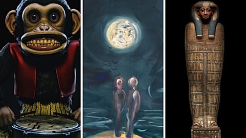 'The Monkey'; Sophie von Hellermann's art; sarcophagus on display at Young V&A's 'Making Egypt'.