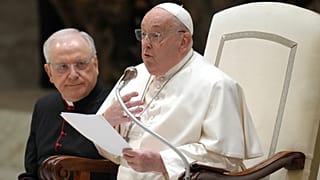 El Papa Francisco habla durante su audiencia semanal en el Aula Pablo VI del Vaticano el 12 de febrero de 2025.