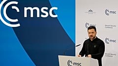 Az ukrán elnök beszél a müncheni biztonsági konferencián