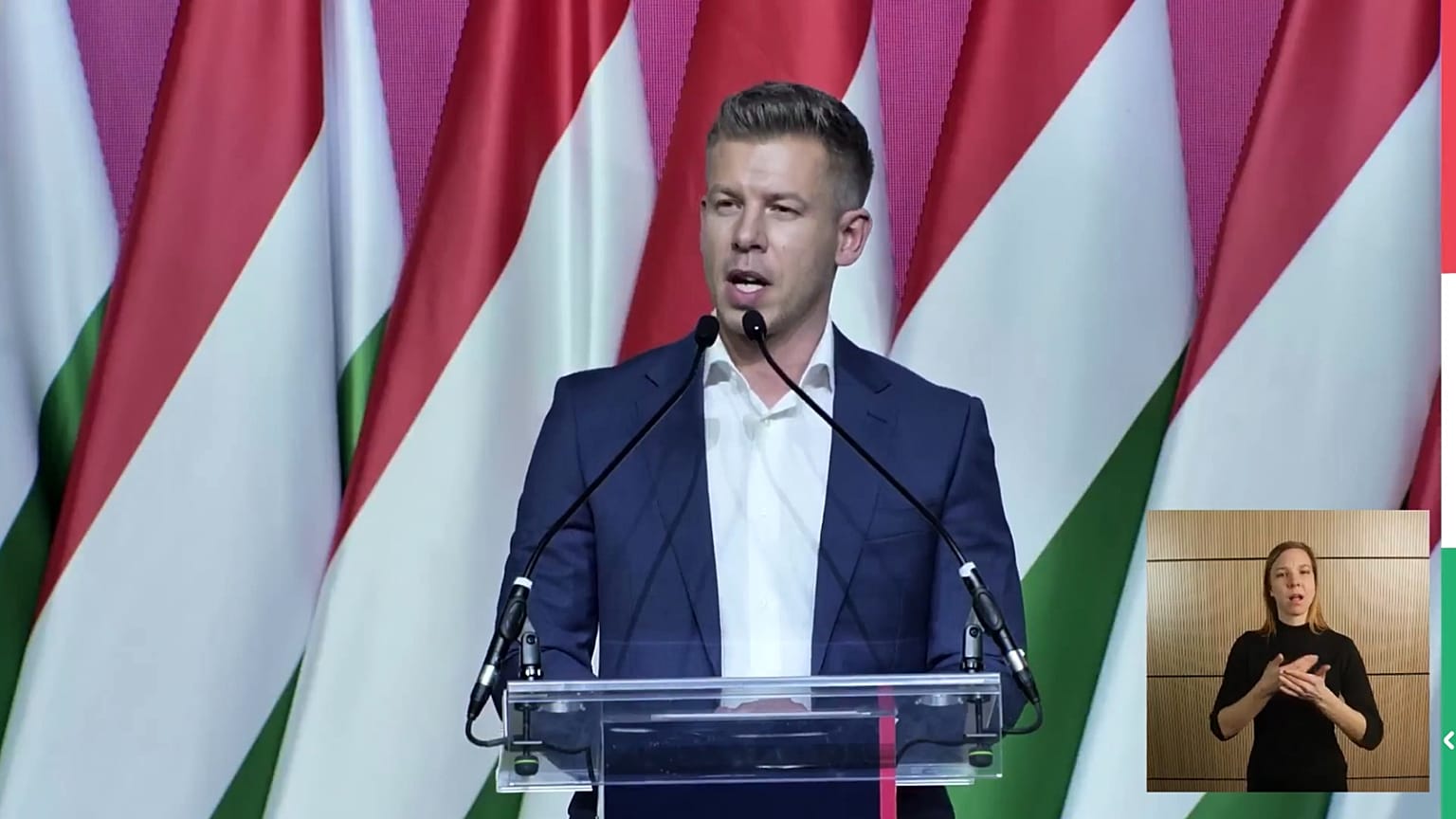 Képkocka a Magyar Péter Facebook-oldalán sugárzott élő közvetítésből - 2025. február 15. 