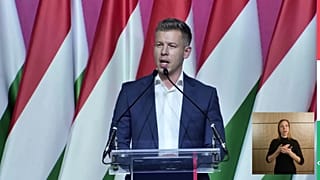 Képkocka a Magyar Péter Facebook-oldalán sugárzott élő közvetítésből - 2025. február 15. 