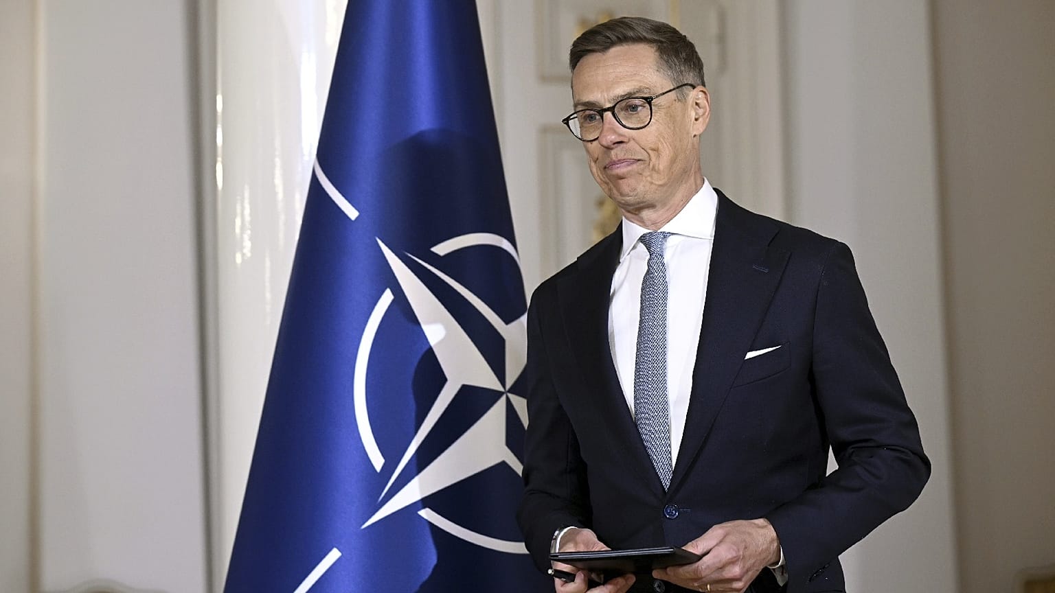 Finnish President Alexander Stubb attends a press conference for Finnish media as part of a summit of the Baltic Sea NATO countries in Helsinki, Finland, Jan. 14, 2025.