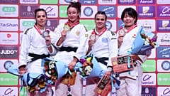 Das Podium in der Kategorie -78kg, Gold und Silber, teilten sich die Vertreter Deutschlands.