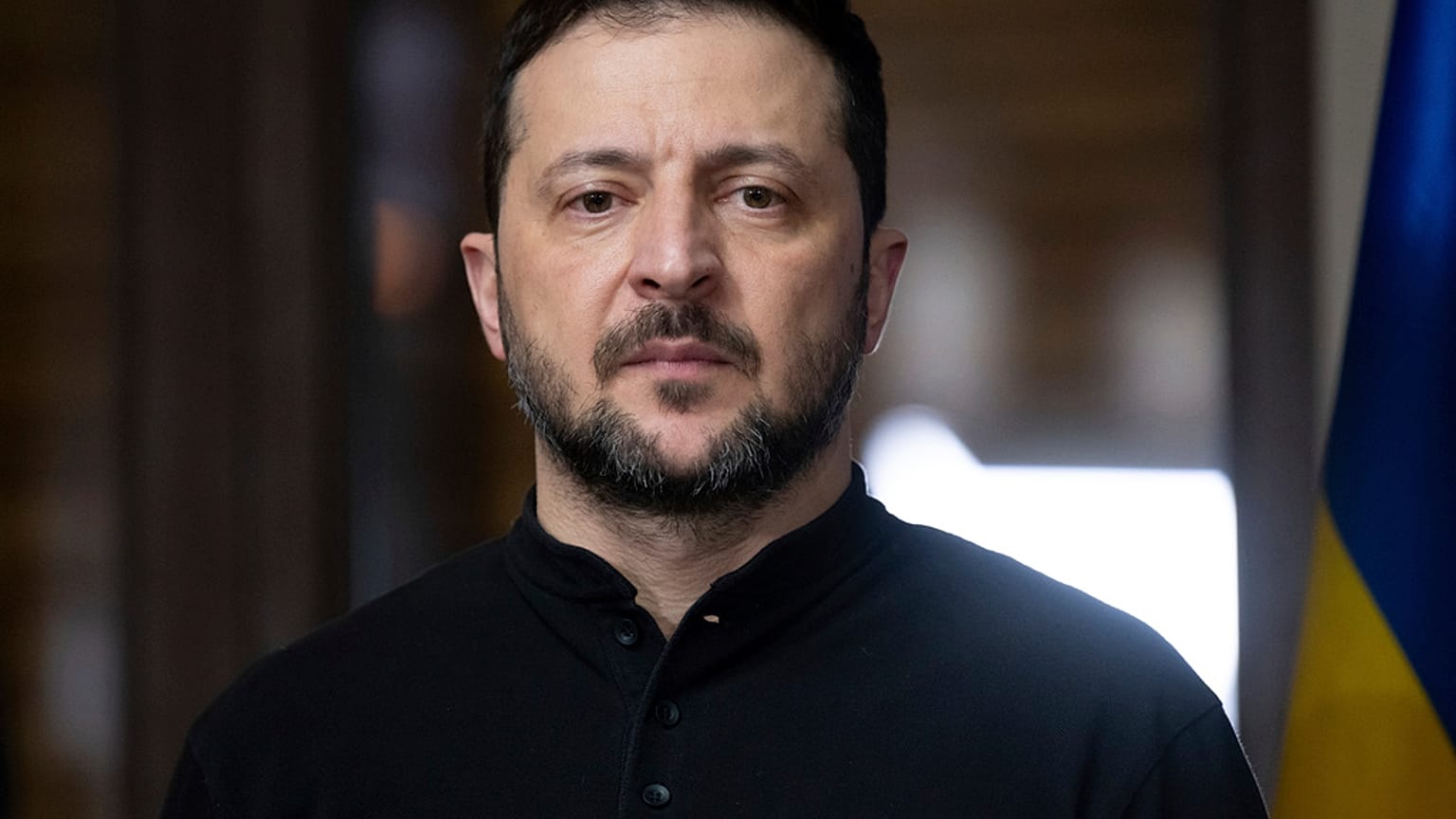 Prezydent Ukrainy Wołodymyr Zełenski przybywa na rozmowy z kanclerzem Niemiec Olafem Scholzem podczas Monachijskiej Konferencji Bezpieczeństwa, 2025 r.